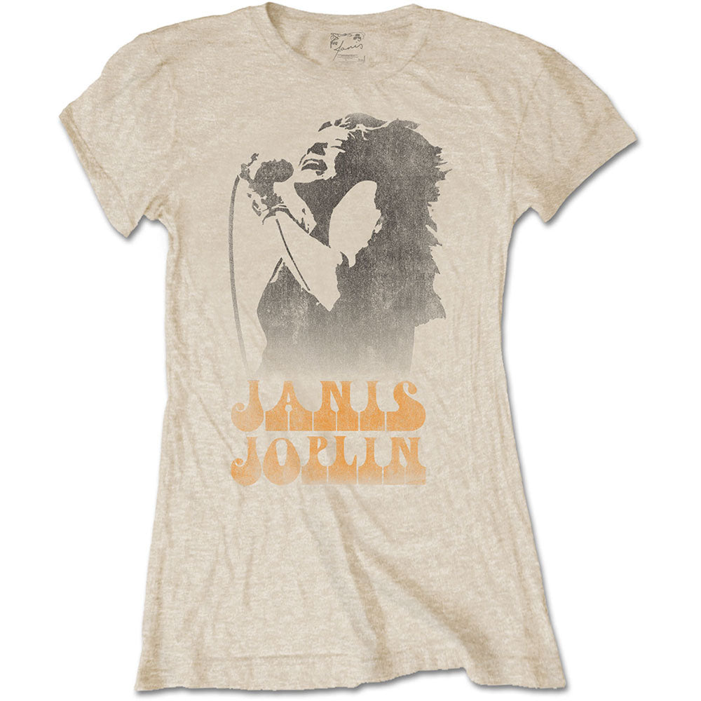 Janis Joplin | Official Ladies T-shirt | Working The Mic