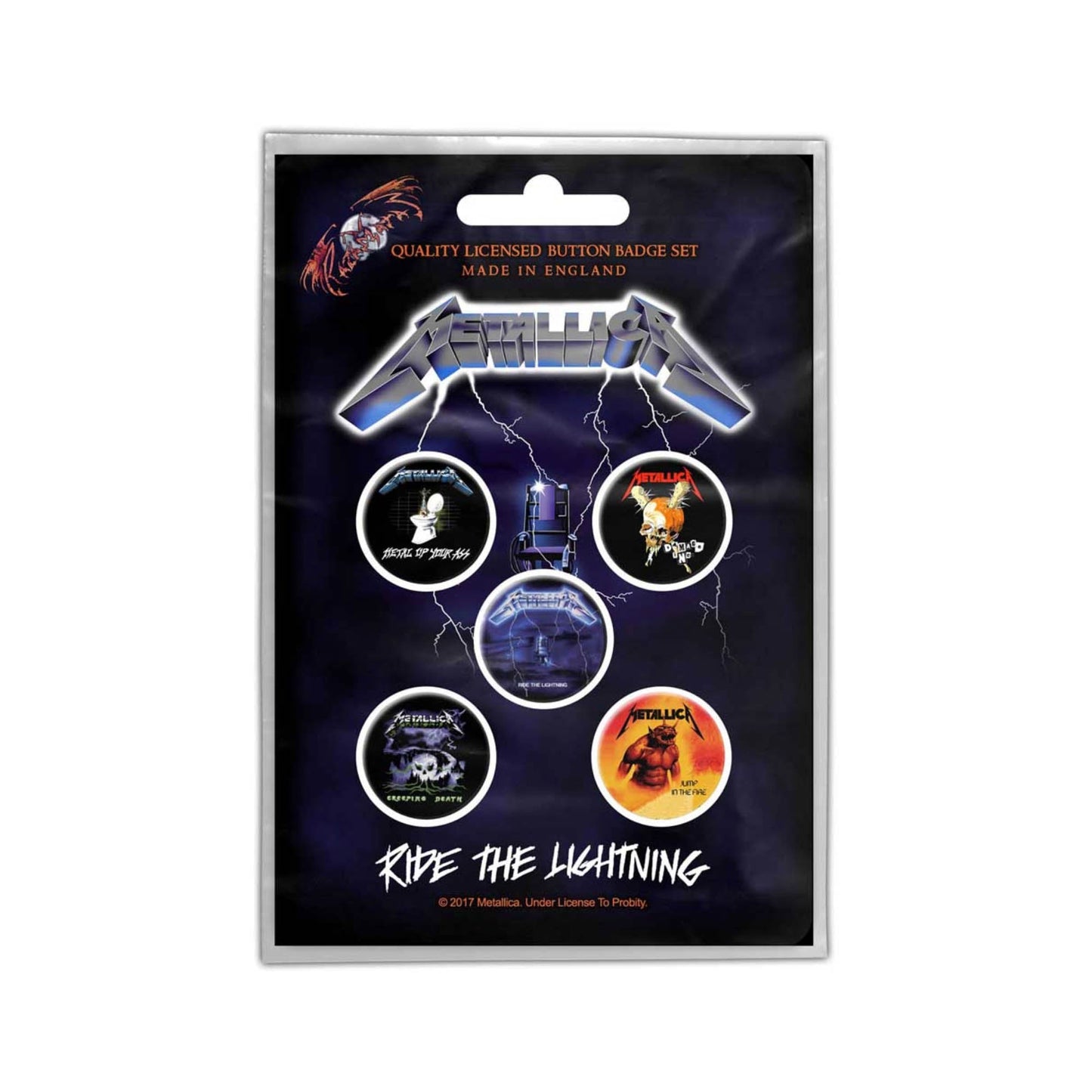 Metallica Gift Set with boxed Coffee Mug, Sewn Patch, 10 x button badges