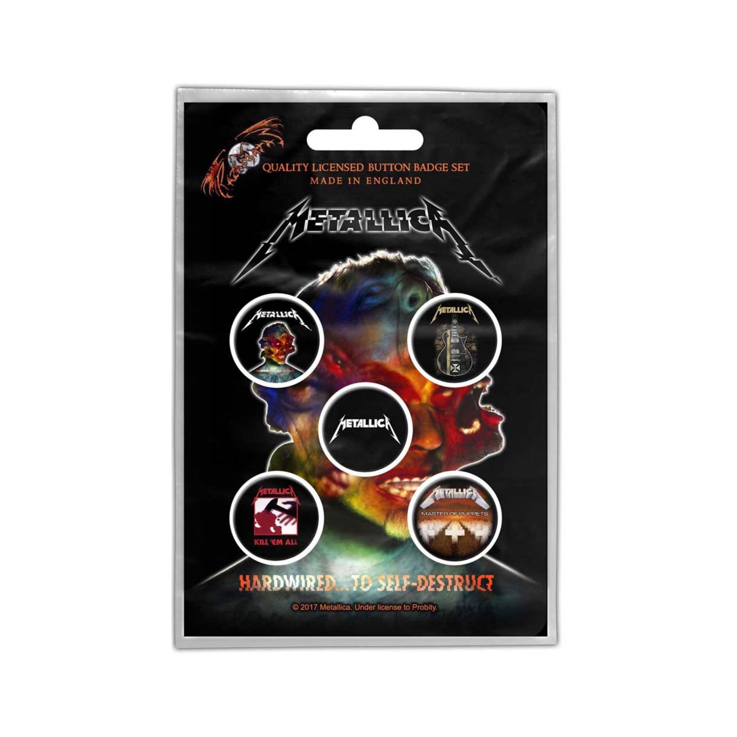 Metallica Gift Set with boxed Coffee Mug, Sewn Patch, 10 x button badges