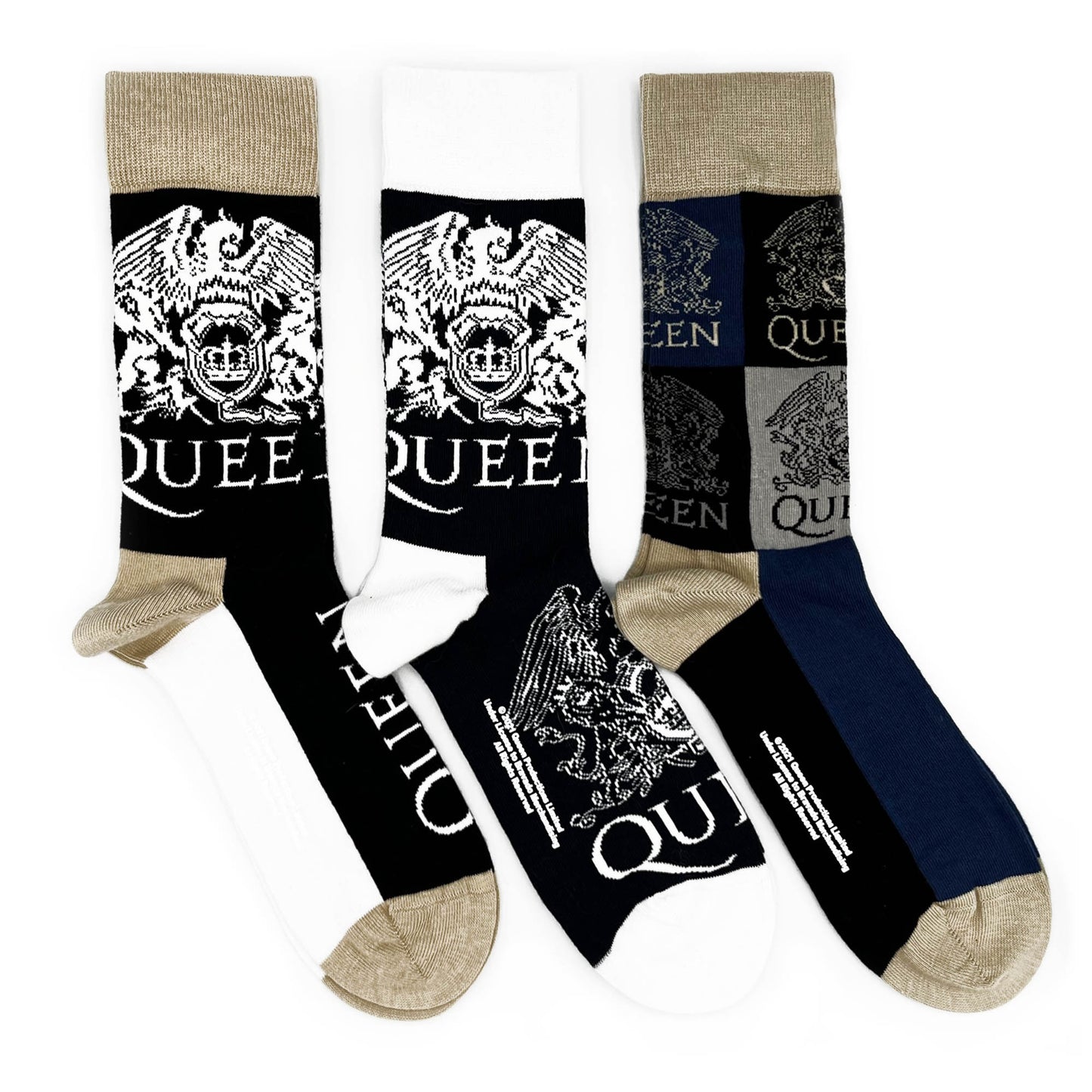 Queen | Official Socks 2 Pack | Adult US 8-12, EU 41-46, UK 7-11