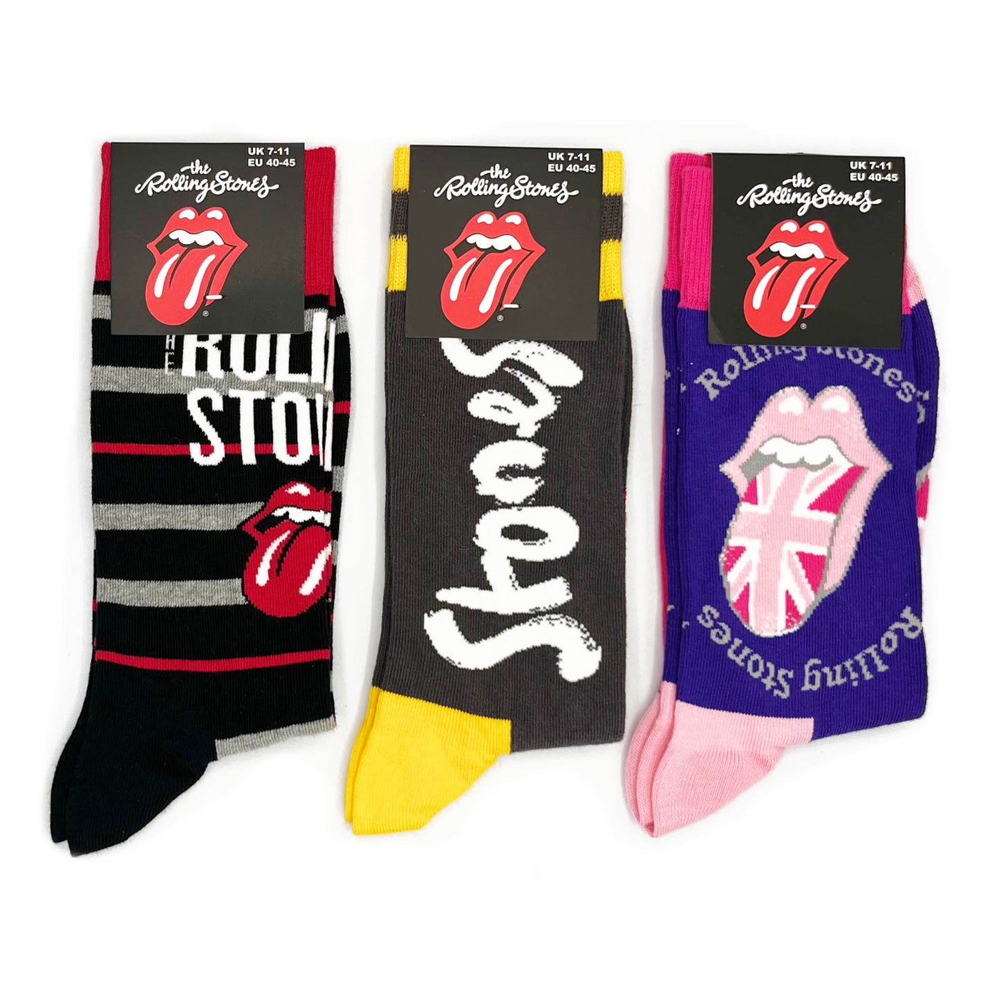 The Rolling Stones | Official Socks 3 Pack | Adult US 8-12, EU 41-46, UK 7-11