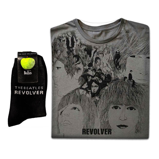 The Beatles Unisex T-Shirt: Revolver & Socks - Gift set