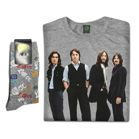 The Beatles Unisex T-Shirt: Iconic Colour & Socks - Gift set