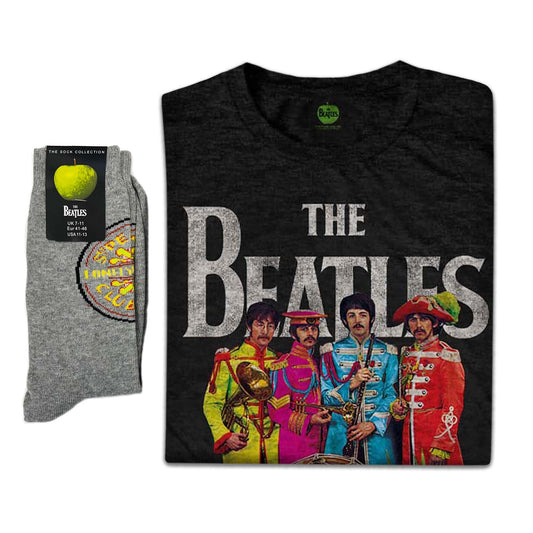The Beatles Unisex T-Shirt: Sgt Pepper & Socks - Gift set