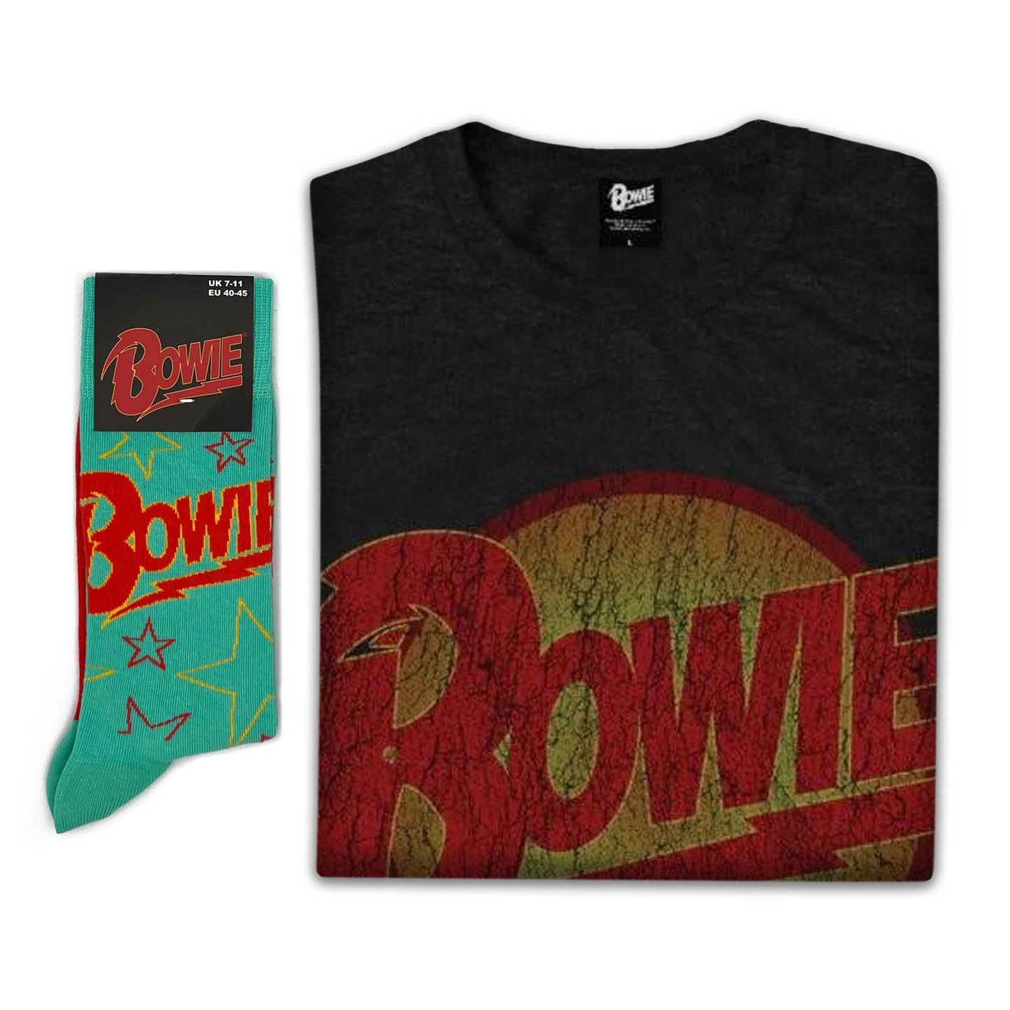 David Bowie Unisex T-Shirt: Diamond Dogs Vintage & socks - Gift set