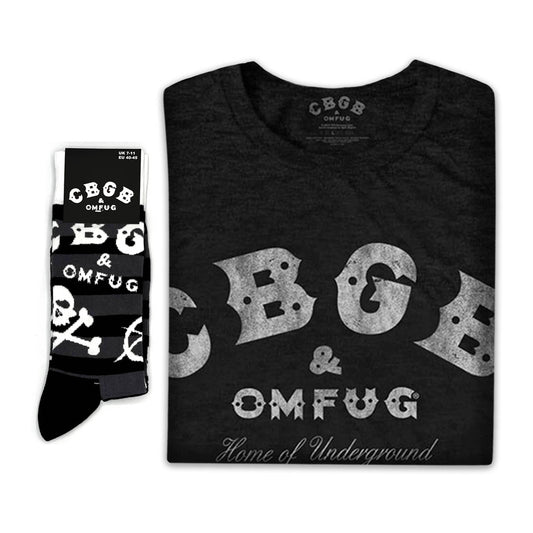 CBGB Unisex T-Shirt: Classic Logo & Socks - Gift set