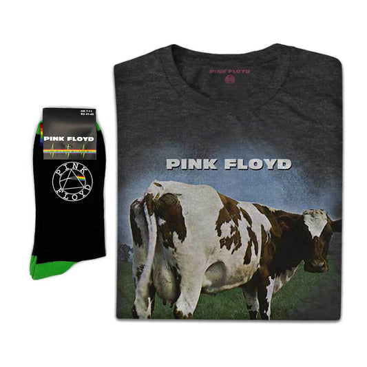 Pink Floyd Unisex T-Shirt: Atom Heart Mother Fade & Socks - Gift set