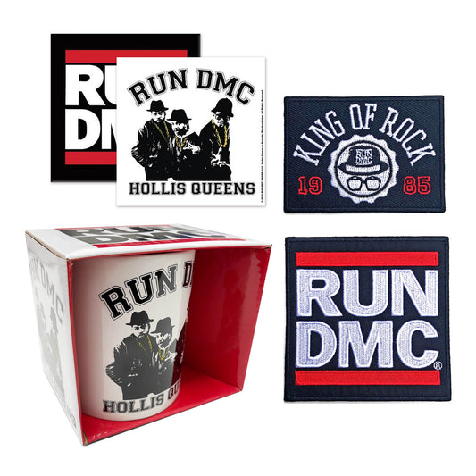 Run DMC Gift Set with boxed Coffee Mug, 2 x Sewn Patches, 2 x Drinks Coasters