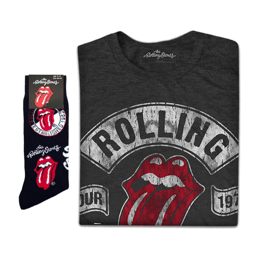 The Rolling Stones Unisex T-Shirt: US Tour 1978 (Back Print) & socks - Gift set