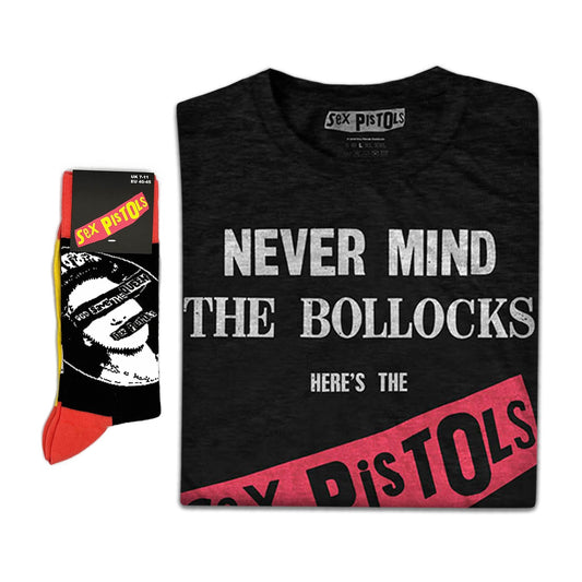 The Sex Pistols Unisex T-Shirt: Never Mind The Bollocks & Socks - Gift set