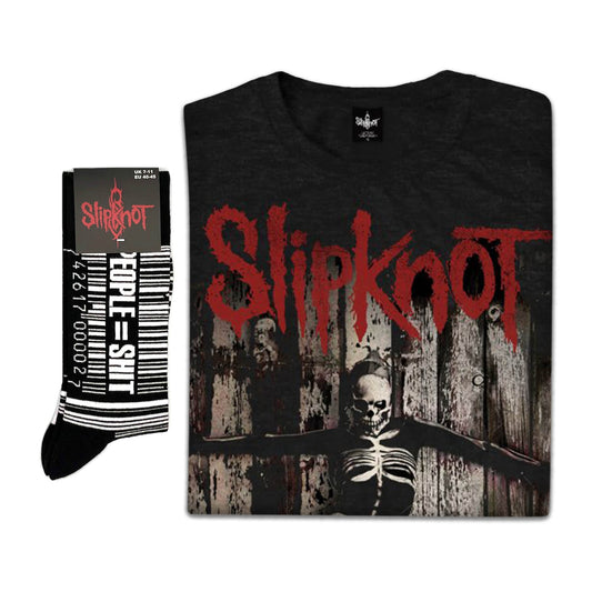 Slipknot Unisex T-Shirt: 5 The Gray Chapter Album & Socks Gift set
