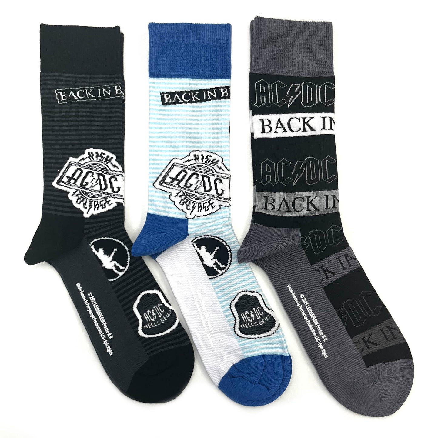 AC/DC | Official Socks 3 Pack | Adult US 8-12, EU 41-46, UK 7-11