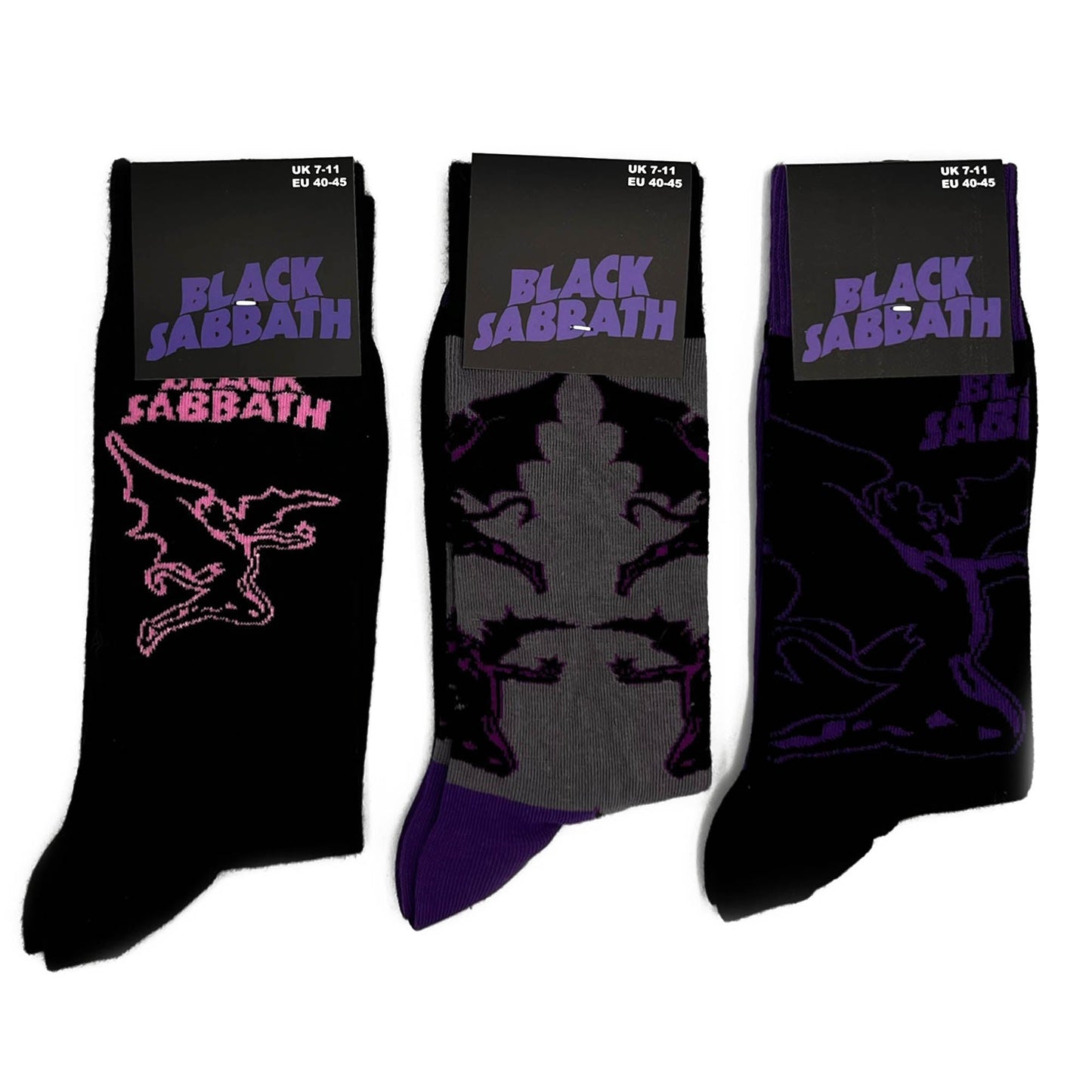 Black Sabbath | Official Socks 3 Pack | Adult US 8-12, EU 41-46, UK 7-11