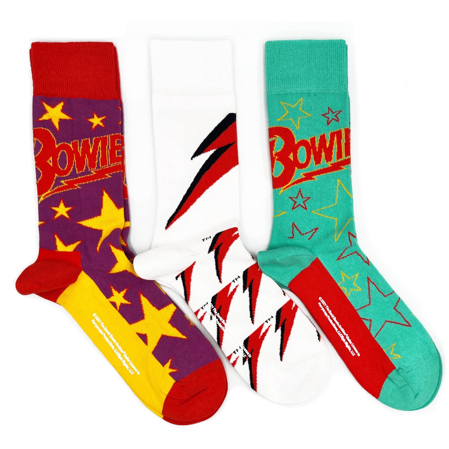 David Bowie | Official Socks 3 Pack | Adult US 8-12, EU 41-46, UK 7-11