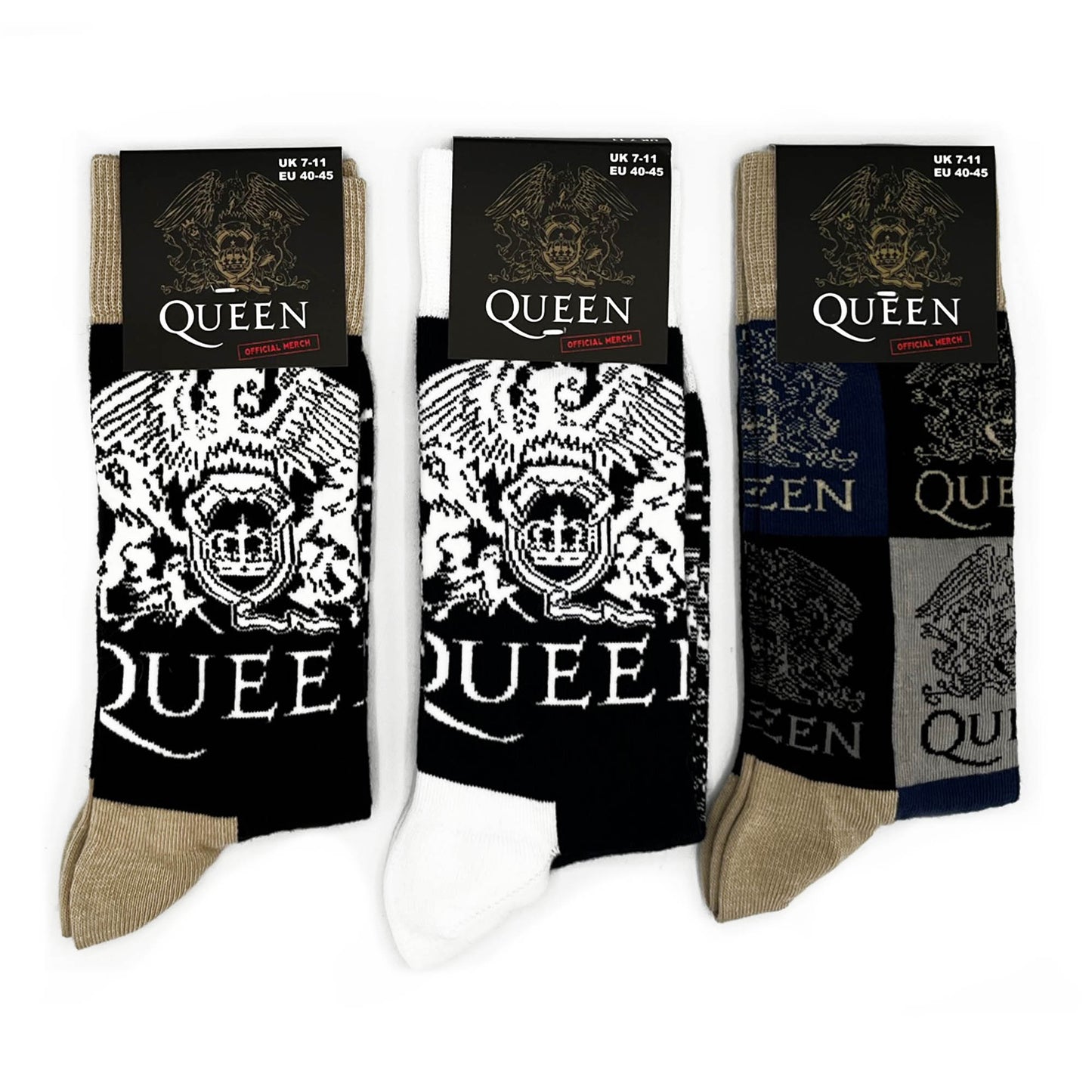 Queen | Official Socks 2 Pack | Adult US 8-12, EU 41-46, UK 7-11
