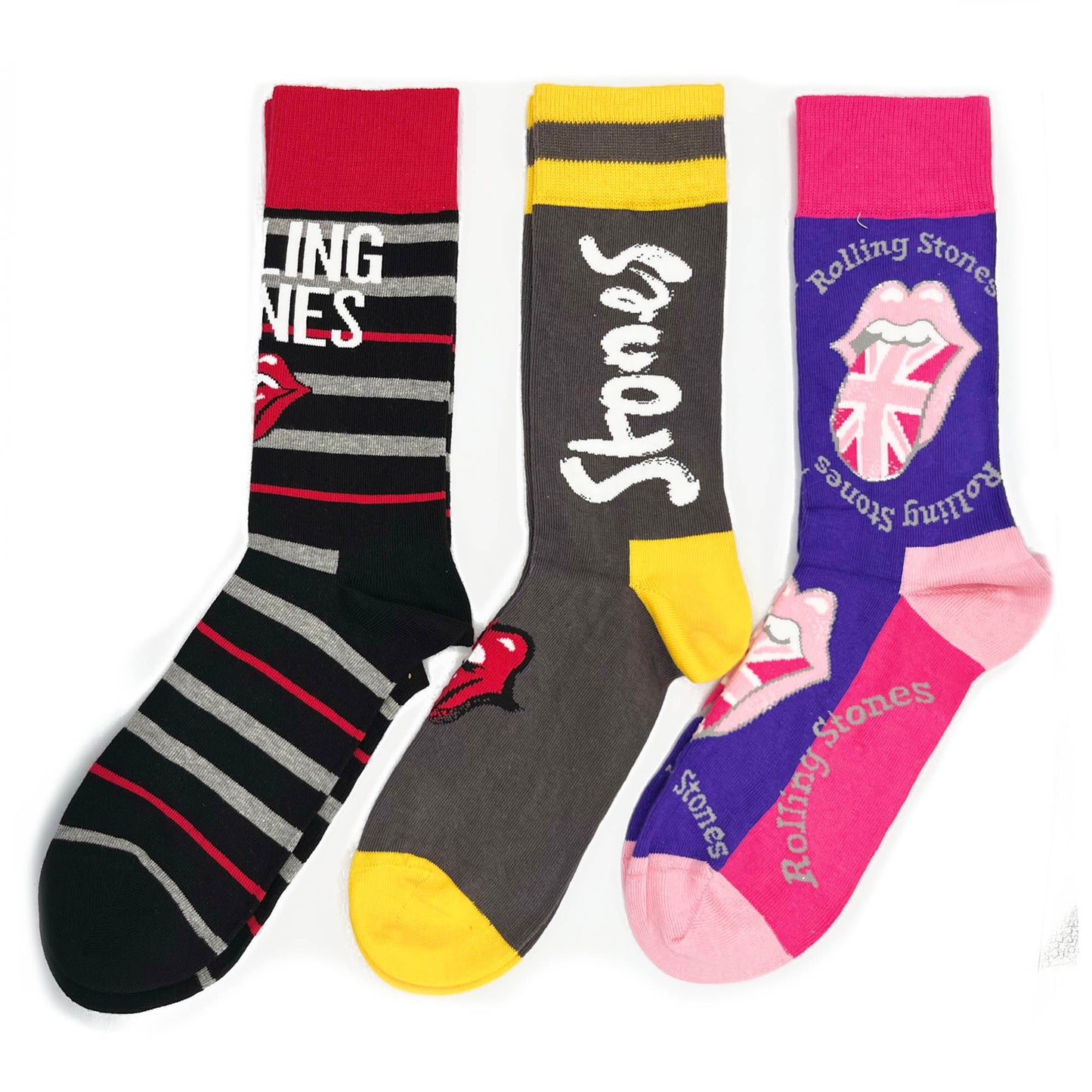 The Rolling Stones | Official Socks 3 Pack | Adult US 8-12, EU 41-46, UK 7-11