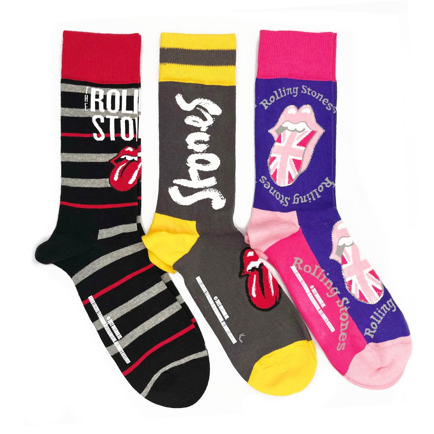 The Rolling Stones | Official Socks 3 Pack | Adult US 8-12, EU 41-46, UK 7-11