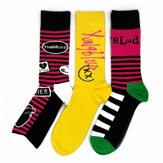 Yungblud | Official Socks 3 Pack | Adult US 8-12, EU 41-46, UK 7-11