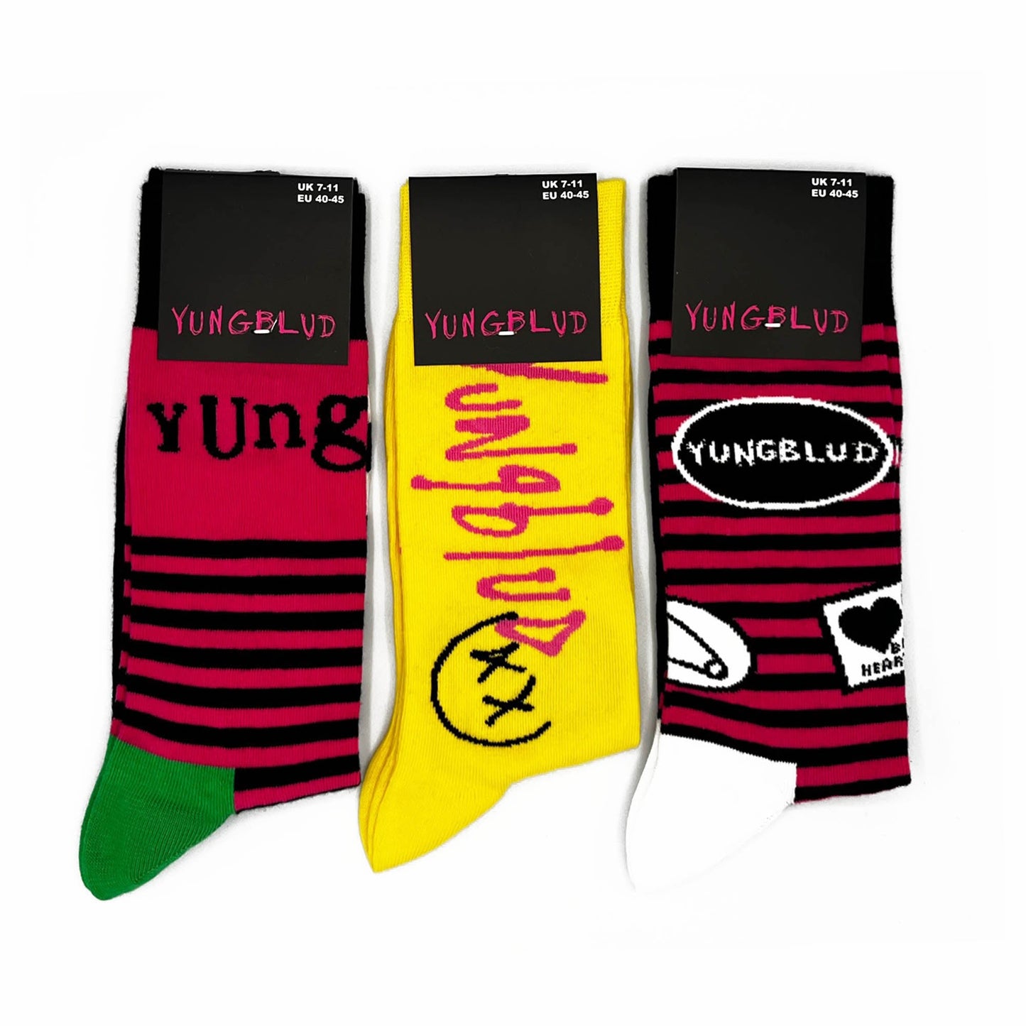 Yungblud | Official Socks 3 Pack | Adult US 8-12, EU 41-46, UK 7-11