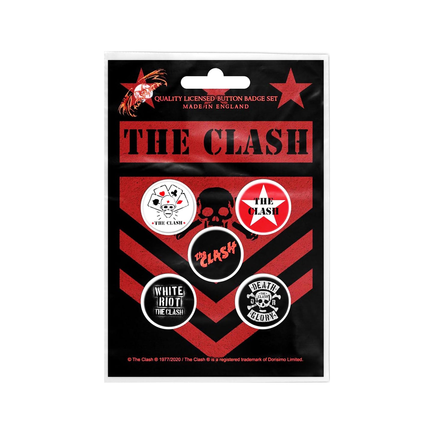 The Clash Gift Set with boxed Coffee Mug, Keychain, Fridge Magnet, 5 x Button Badges