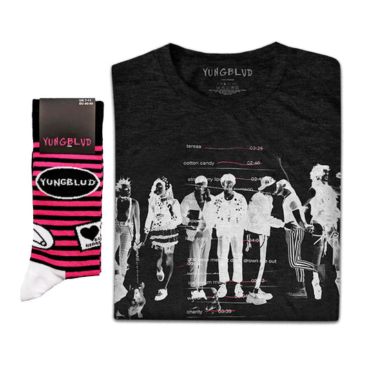 Yungblud Unisex T-Shirt: Weird Track list (Eco-Friendly) & Socks - Gift set